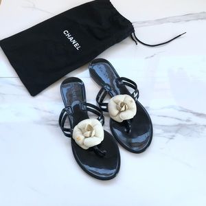 Authentic Chanel Jelly Camellia Thongs
